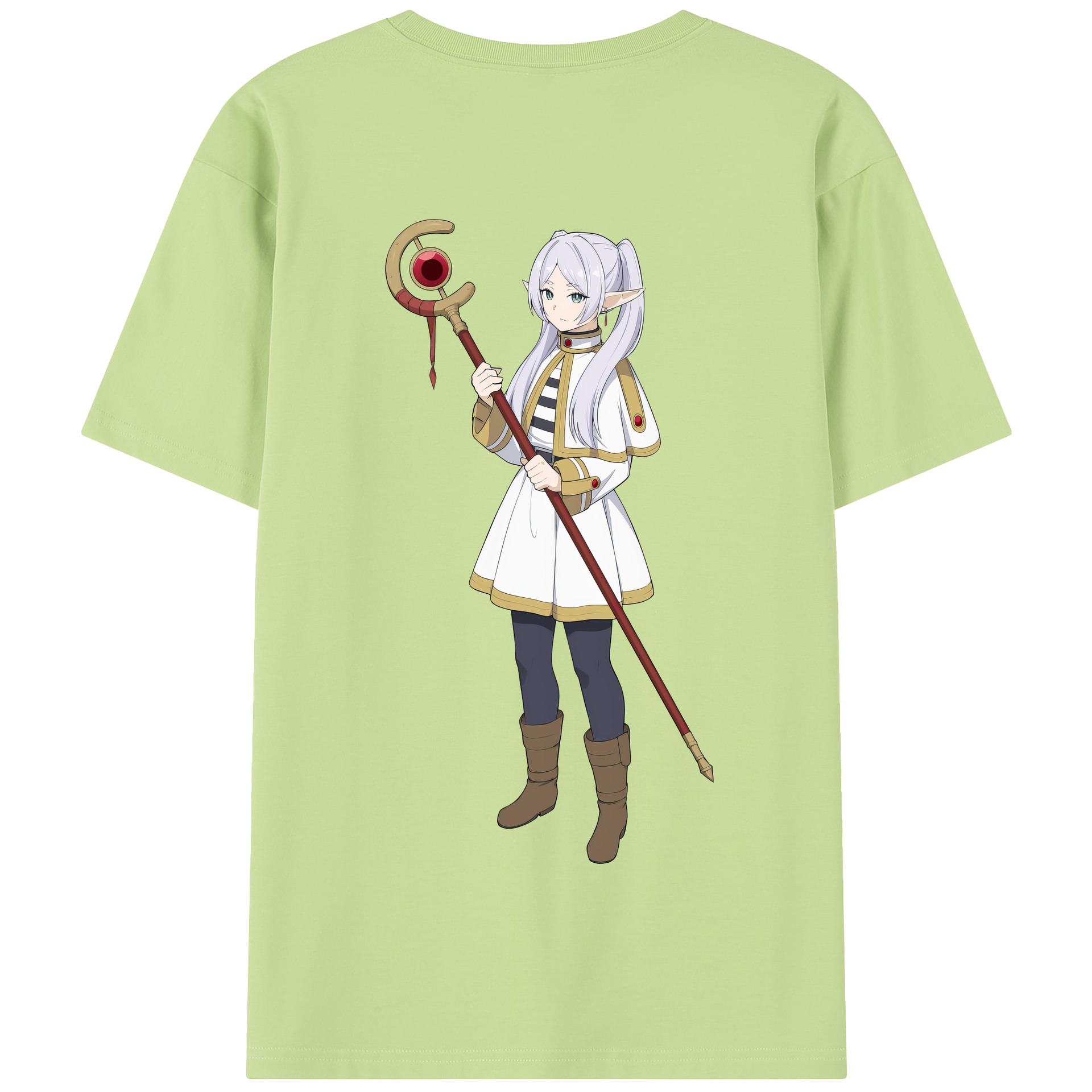 （画像用） 葬送のフリーレン Frieren 綿100％半袖Tシャツ（背面プリント）